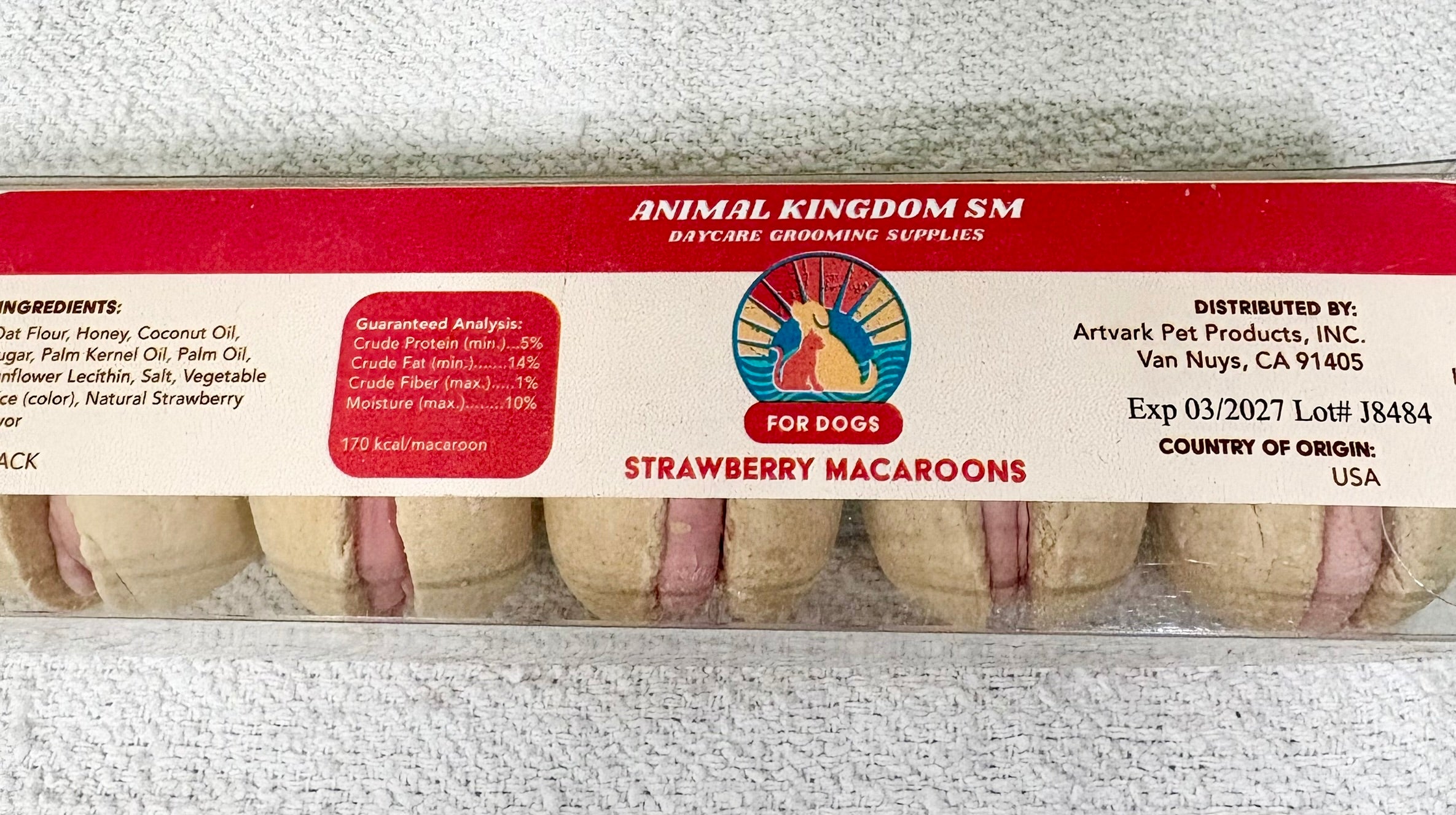 Strawberry macaroons dog treats by Animal Kingdom SM